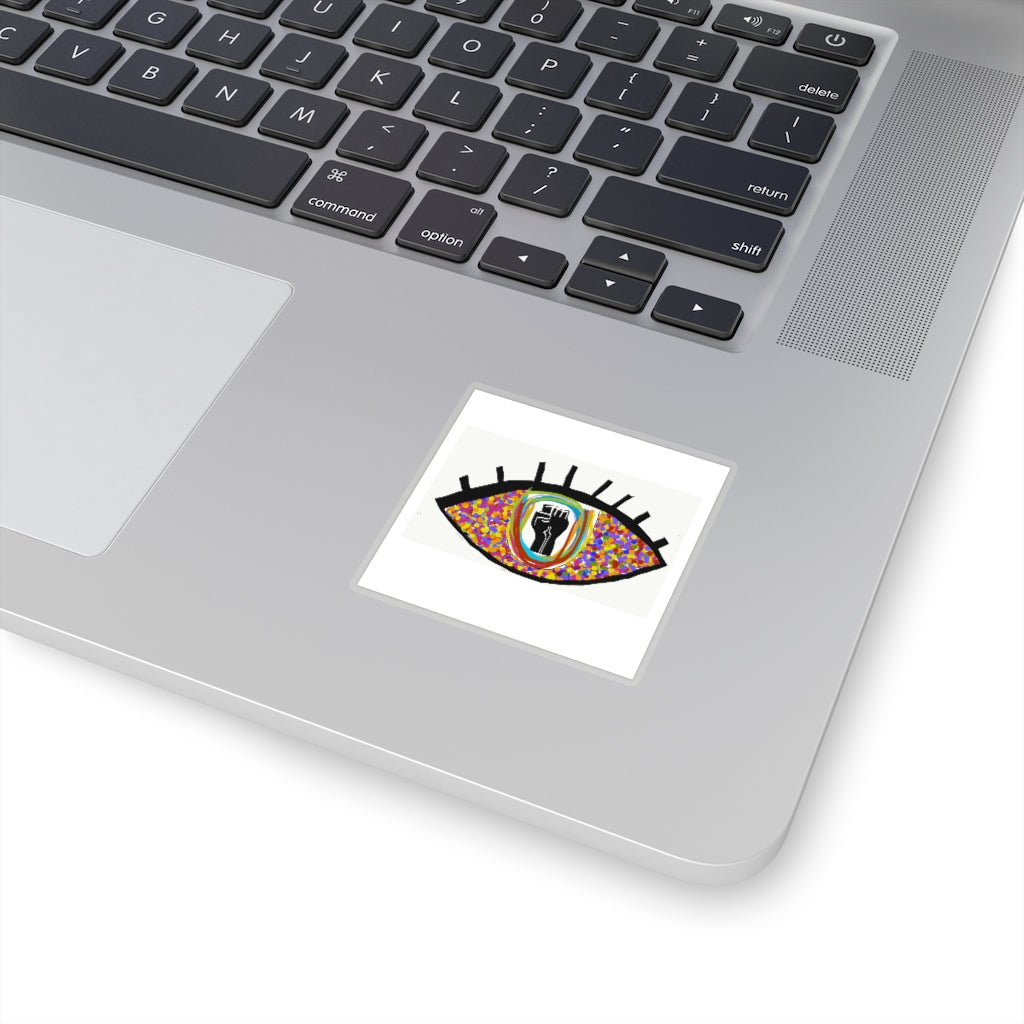 black lives matter eye on white Kiss-Cut Stickers