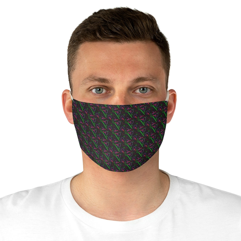 Purple Vector Shapes Fabric Face Mask