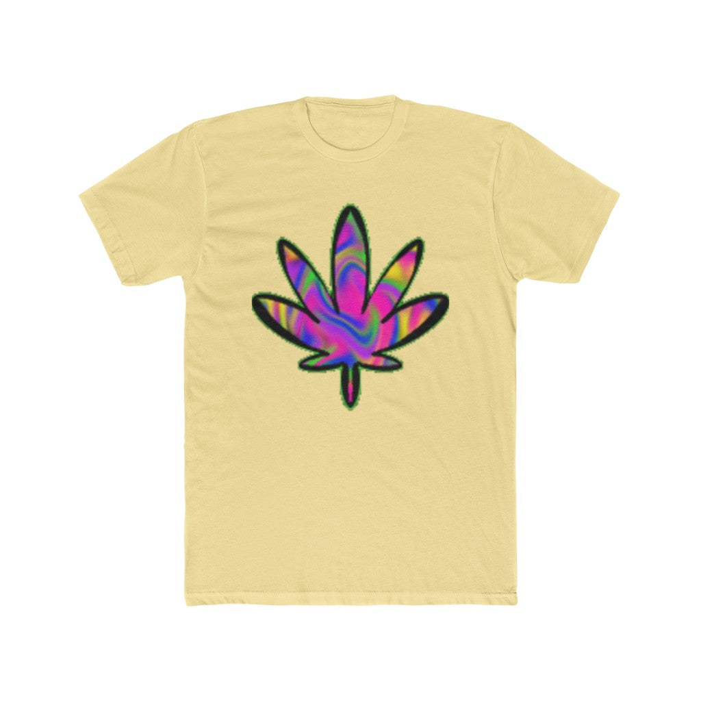 pixel peace leaf Cotton Crew Tee