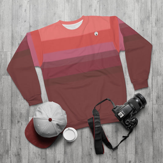 red burgundy striped Unisex Sweatshirt