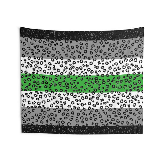 Agender Flag Cheetah Wall Tapestries