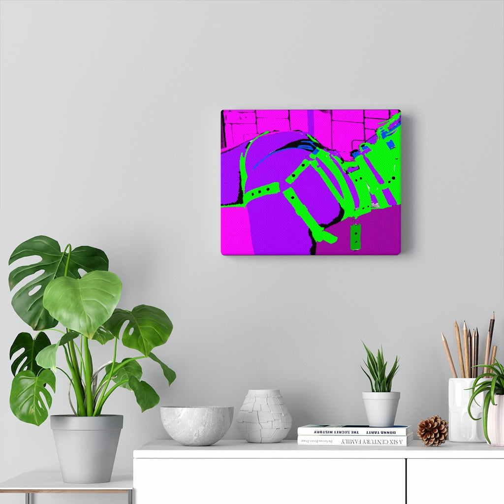 Purple Straps Stretched Canvas