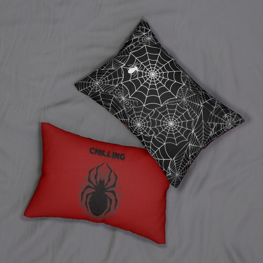 Black Web Chilling Spun Poly Pillow