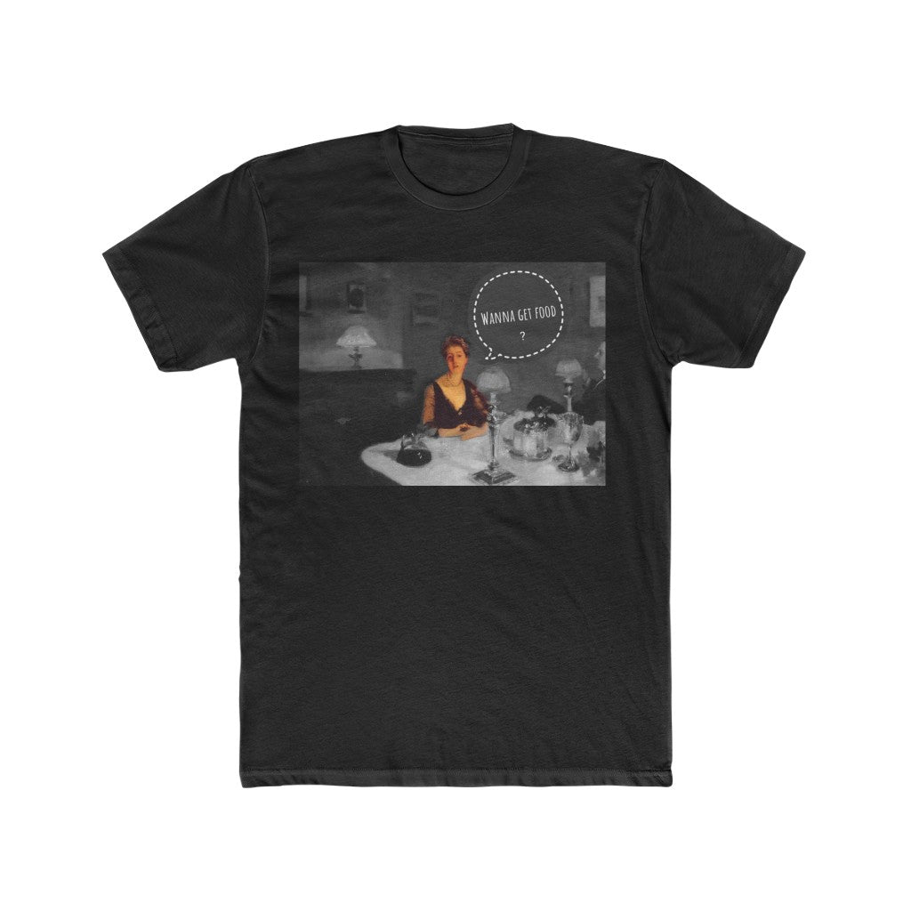 Wanna Get Food? chat bubble Cotton Crew Tee