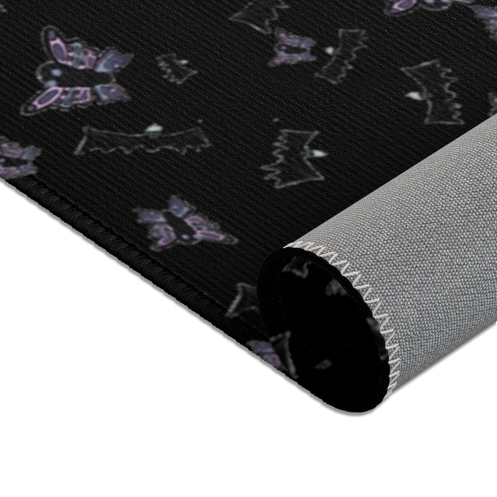butterflies and bats Area Rug
