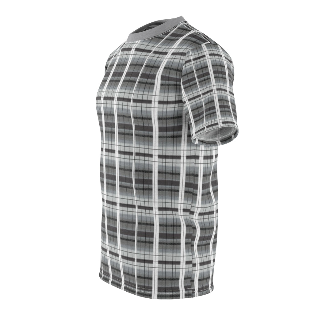 grey academia plaid tee