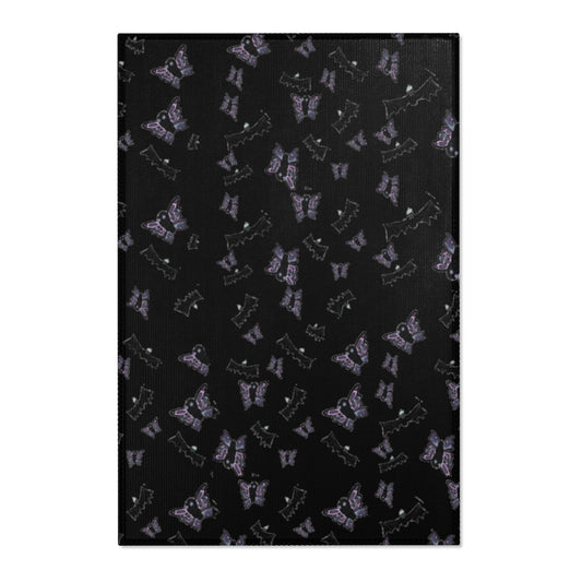 butterflies and bats Area Rug