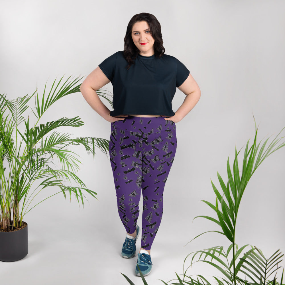 Purple Butterflies and Bats Leggings