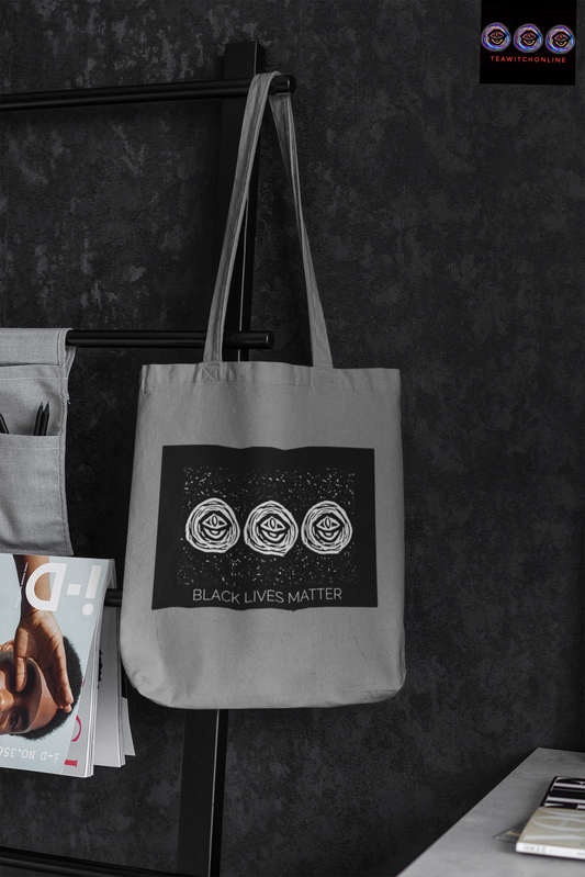 BLM All Seeing Eye Black Lined Tote Bag - Grey