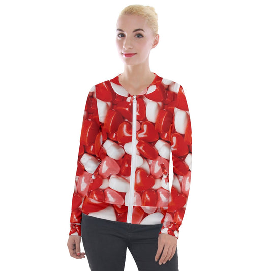 Sweet Hearts Velvet Tracksuit Jacket