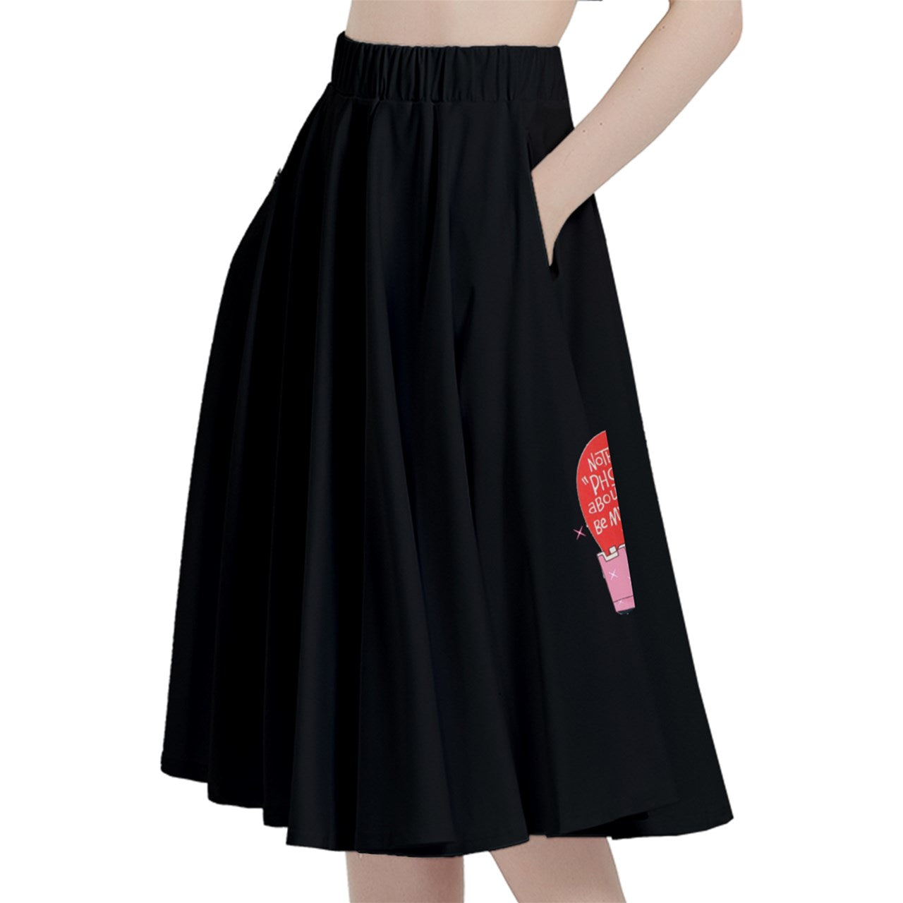 Heart Shaped Box Midi Skirt With Pocket
