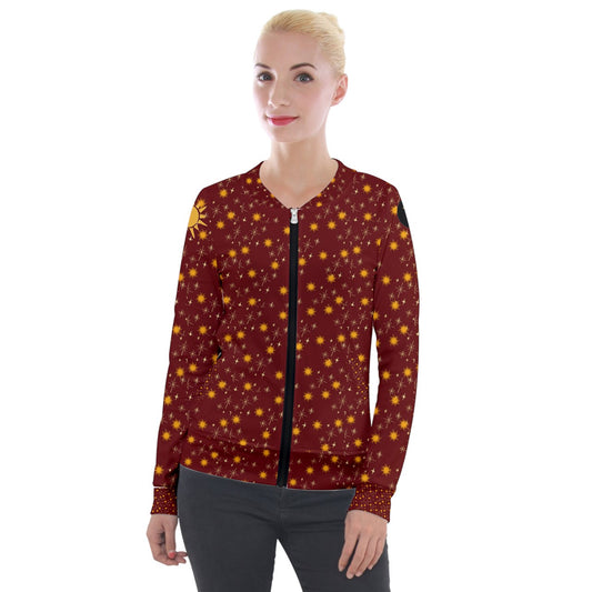 Red Whimsy Velvet Tracksuit Jacket