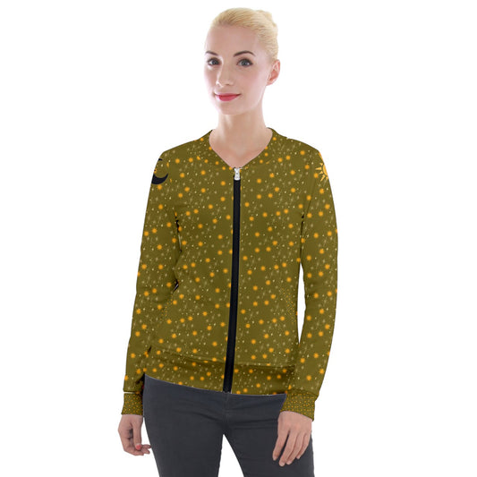 Green Whimsy Velvet Tracksuit Jacket