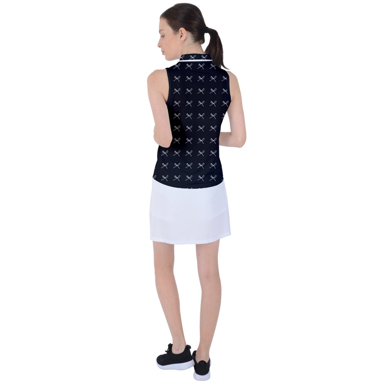 Rows of Bows dark Sleeveless Polo T-Shirt