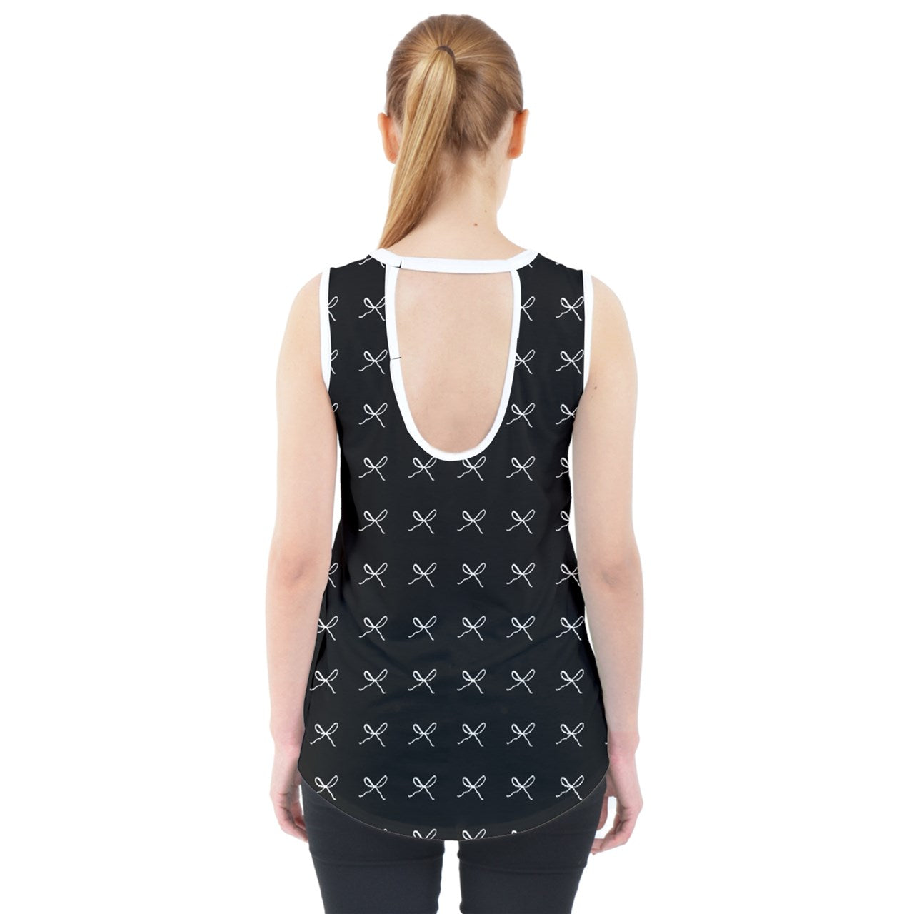 Rows of Bows dark Cut Out Tank Top