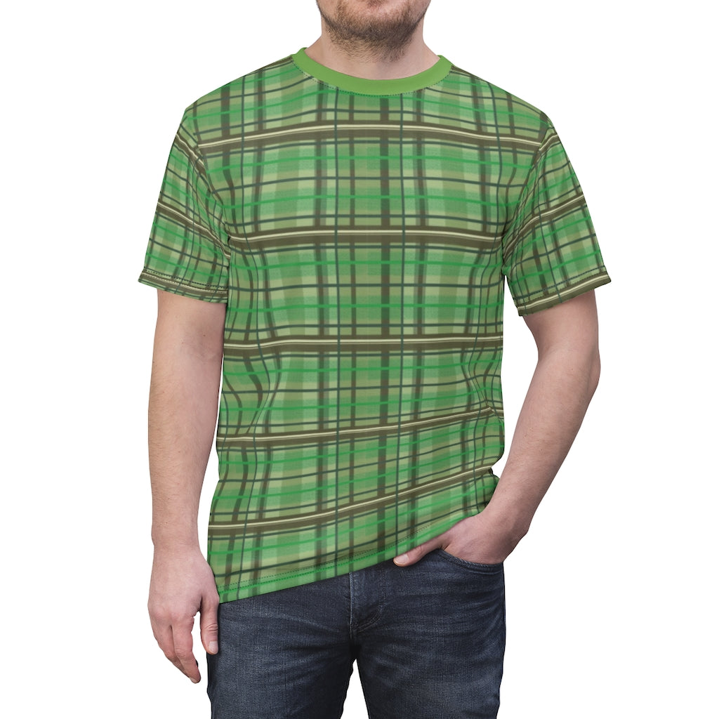 green academia plaid tee