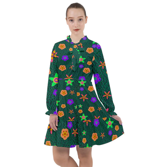Cheetah Floral  All Frills Chiffon Dress