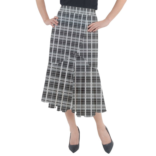 grey academia Midi Mermaid Skirt