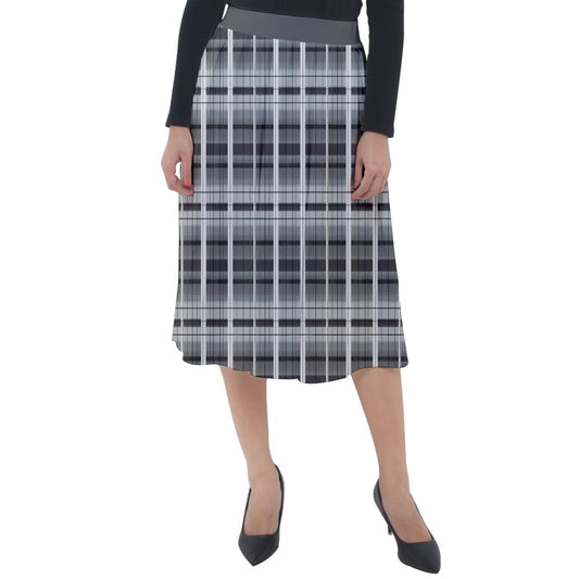 grey academia Velour Midi Skirt