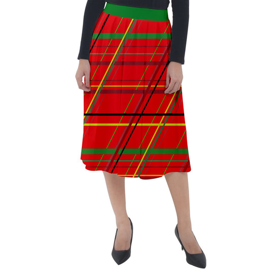 yuletide Classic Velour Midi Skirt