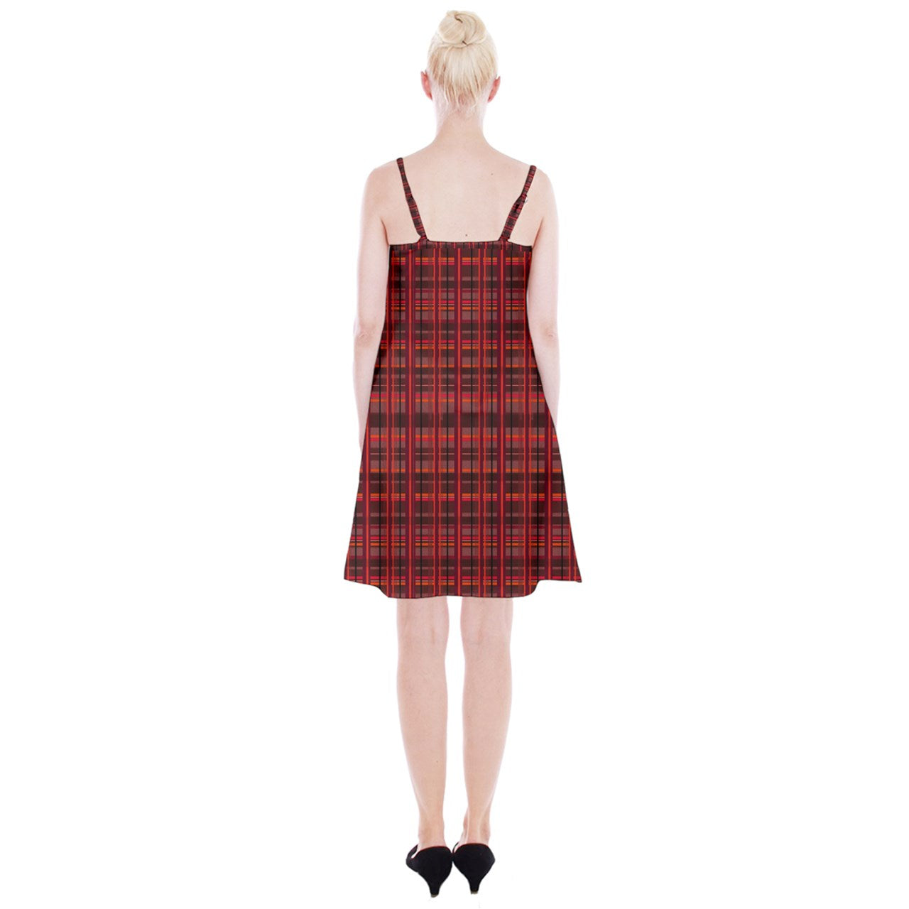 red academia Spaghetti Strap Velvet Dress