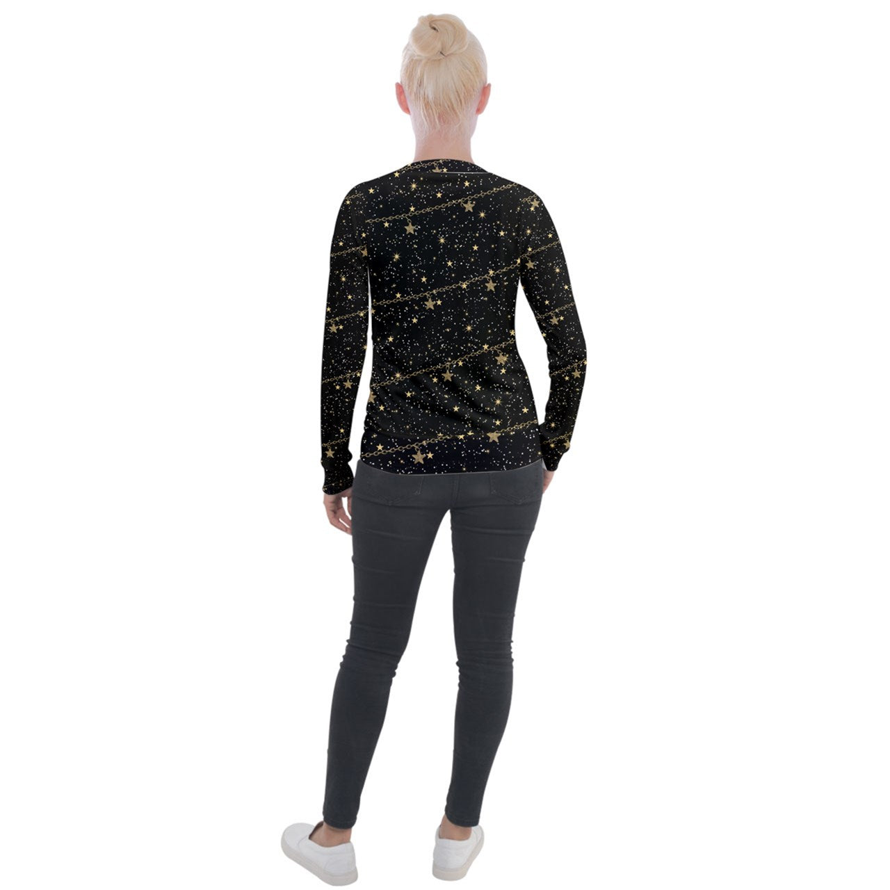 chain of stars Velvet Zip Up Jacket