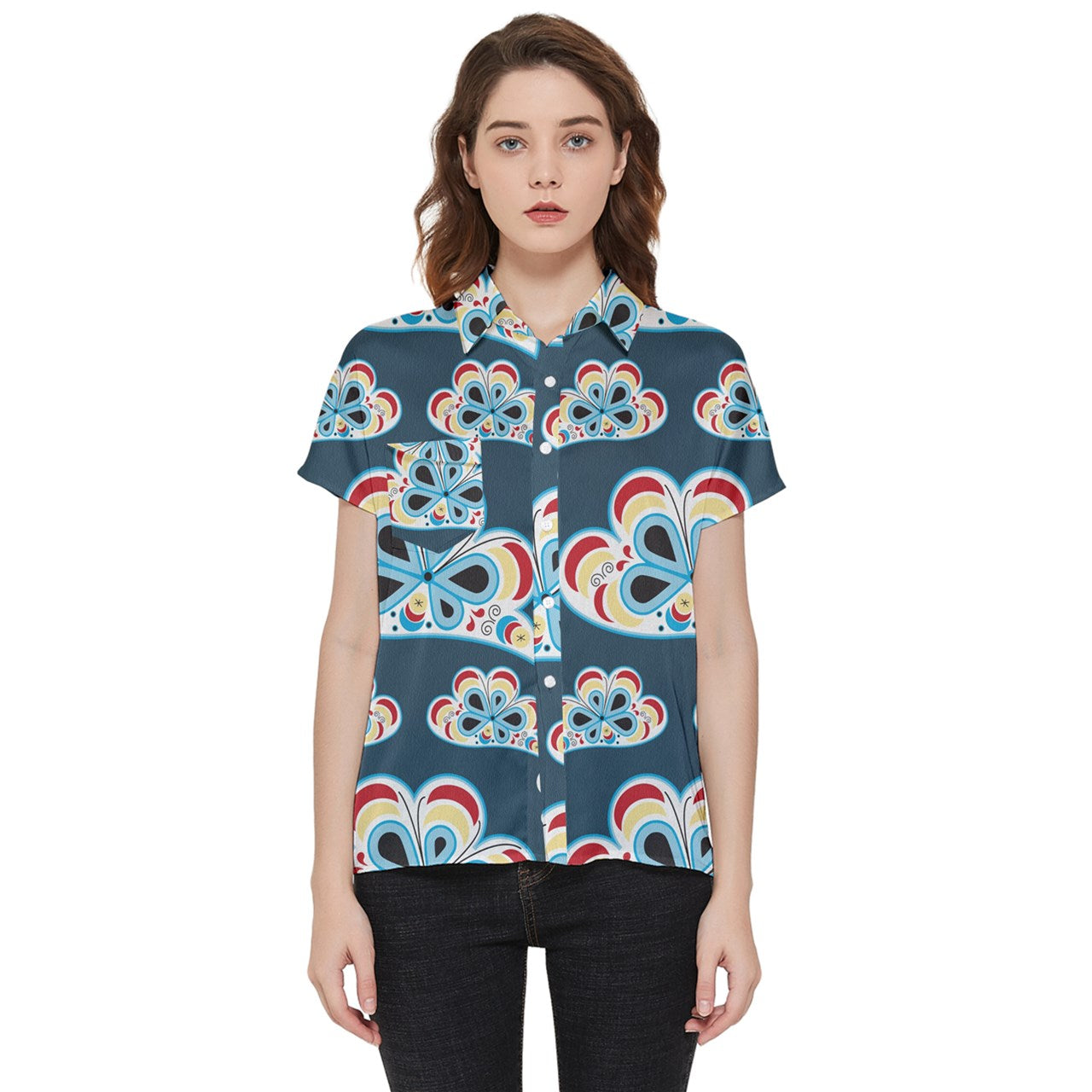 jammy clouds Short Sleeve Pocket Shirt