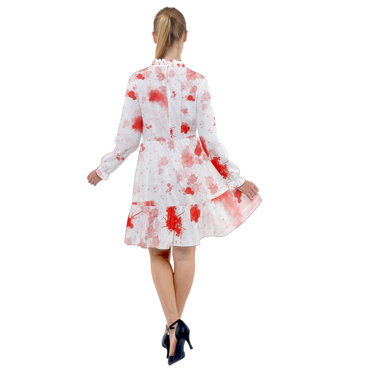 blood spatter All Frills Chiffon Dress