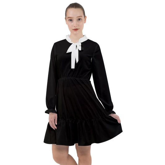 white collar All Frills Chiffon Dress