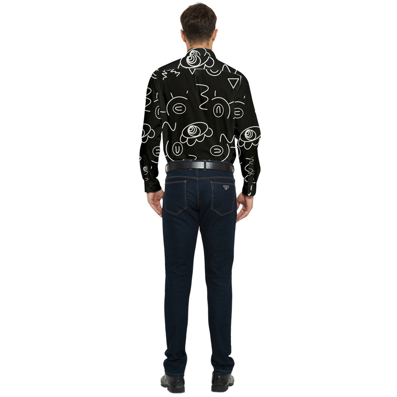 squiggle face Long Sleeve Pocket Shirt