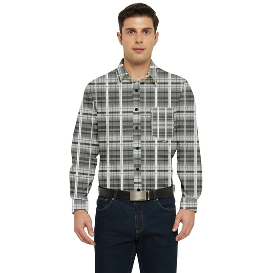 grey academia Long Sleeve Pocket Shirt