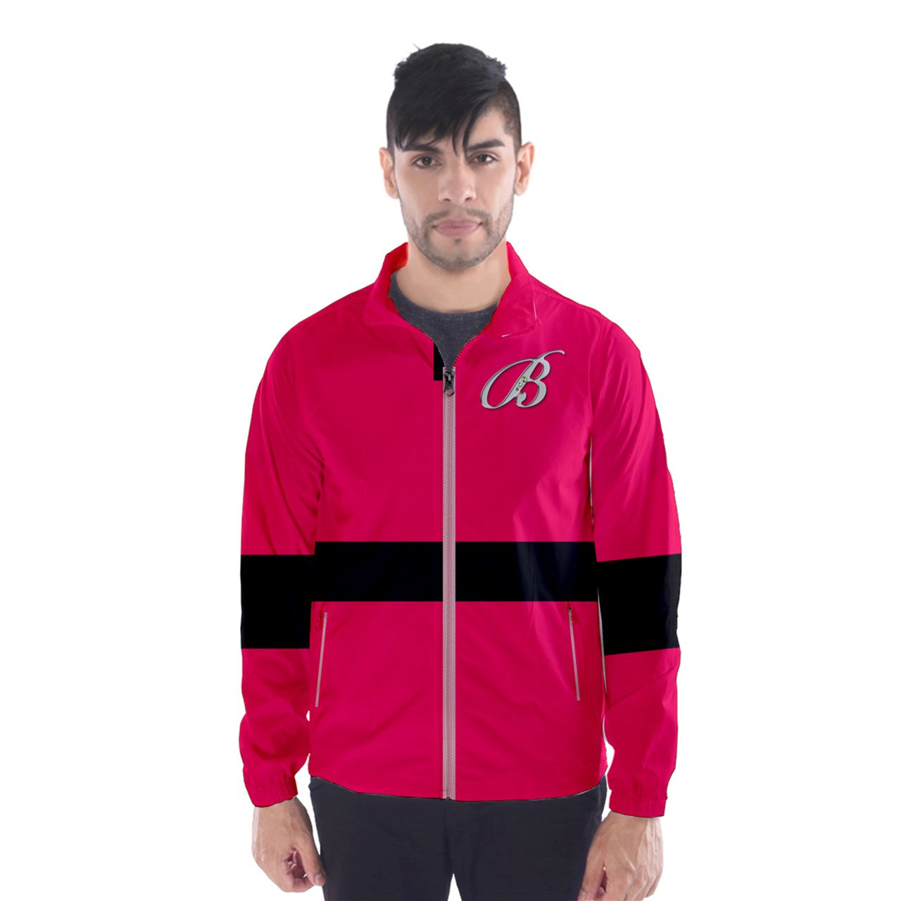 hot pink strapped Windbreaker