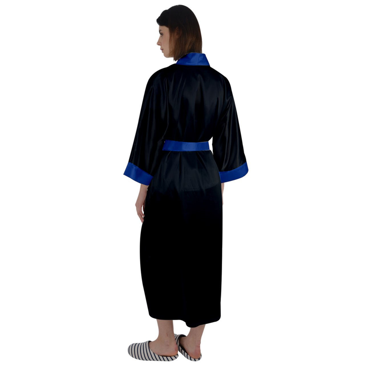 Navy Strap Satin Robe