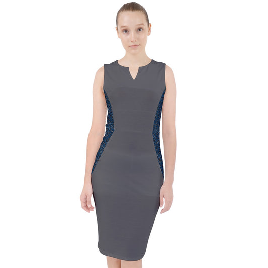 navy cheetah Midi Bodycon Dress