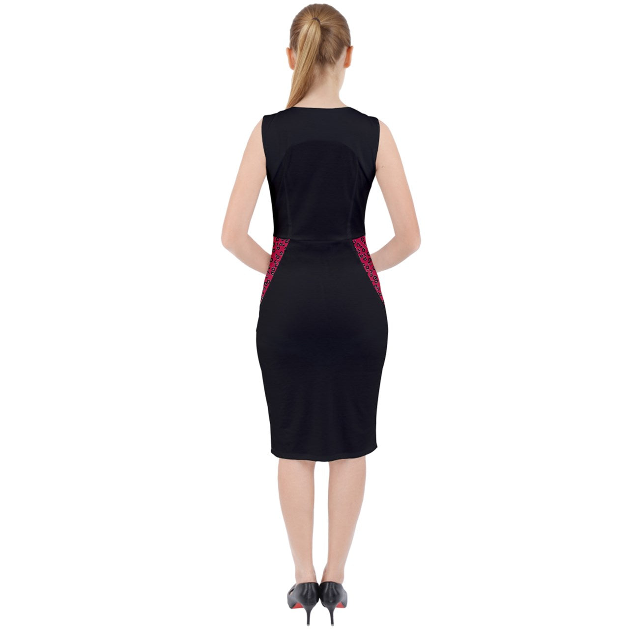 Red Cheetah Midi Bodycon Dress