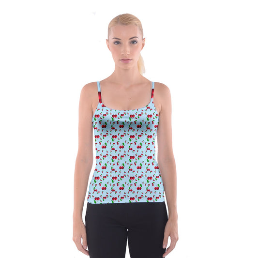 Blue Wayward Cherry Spaghetti Strap Top