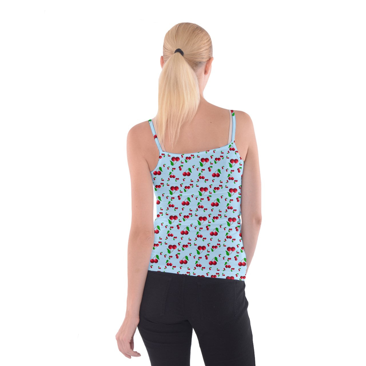 Blue Wayward Cherry Spaghetti Strap Top