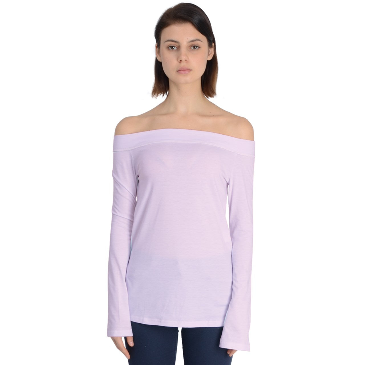 Icee Pink Off Shoulder Long Sleeve Top