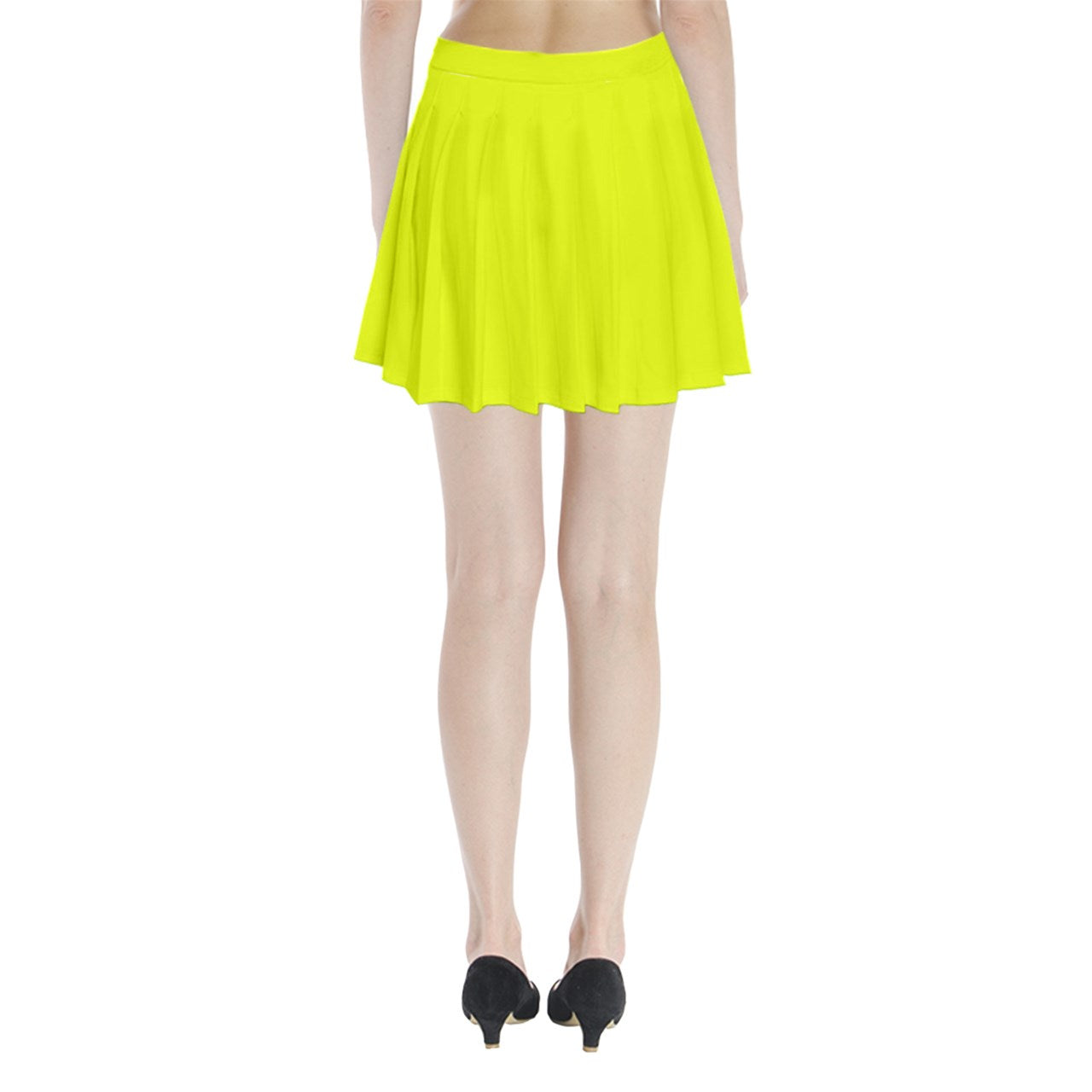 Hot Yellow Pleated Mini Skirt