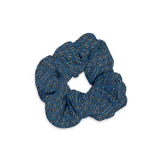 navy cheetah Velvet Scrunchie
