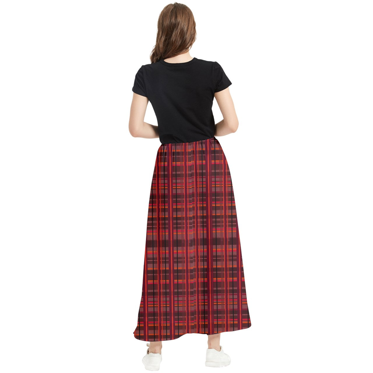 Red Academia Maxi Chiffon Skirt