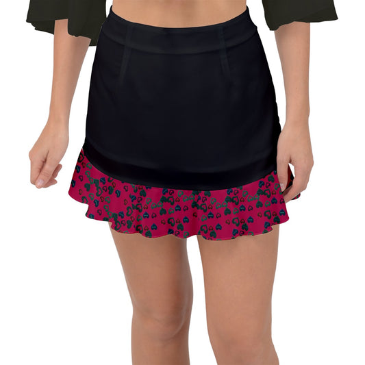 Candy Hearts Dark Fishtail Mini Chiffon Skirt