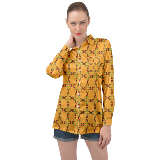 Easy On The Eyes Long Sleeve Satin Shirt