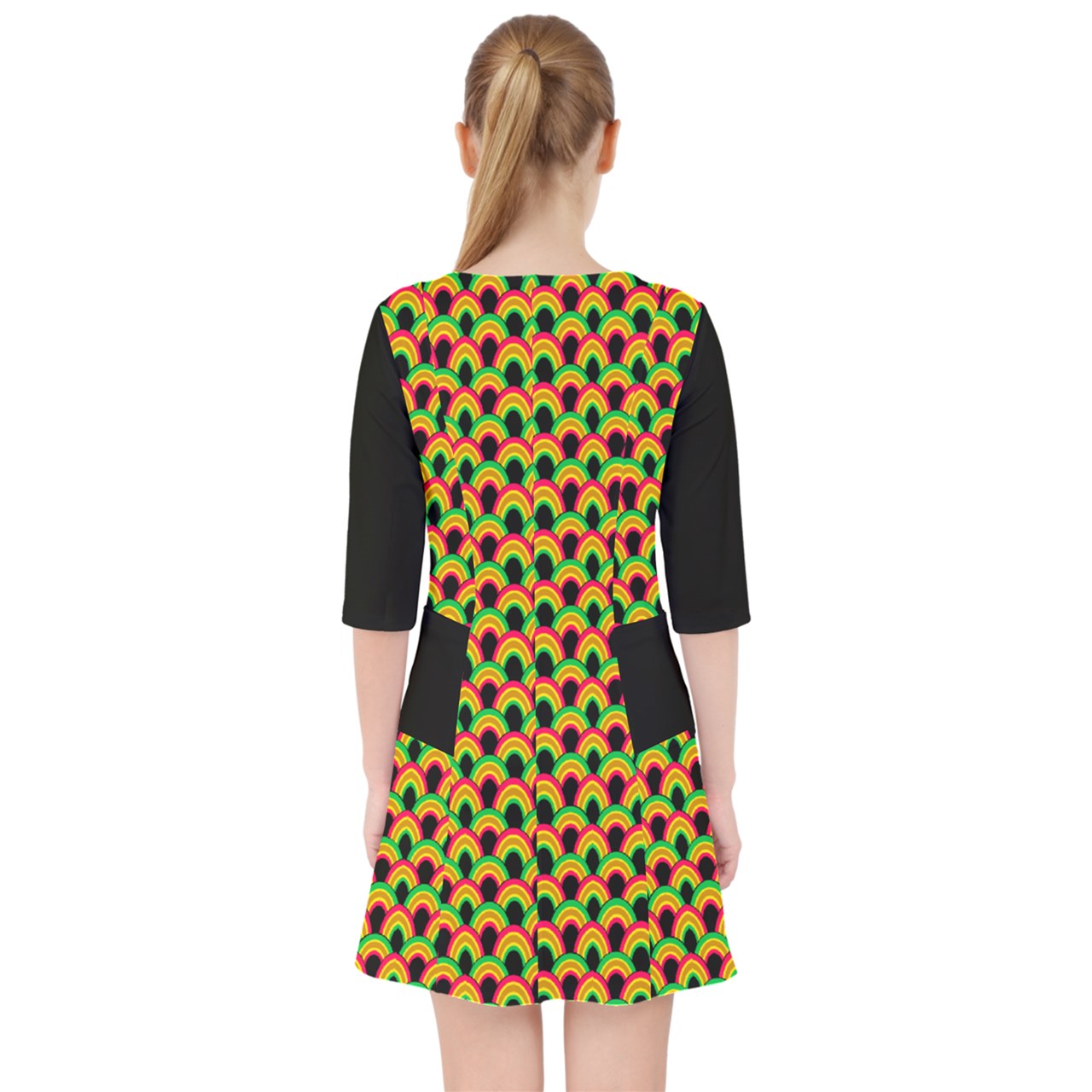 Indigo Rainbow Tile Pocket Dress