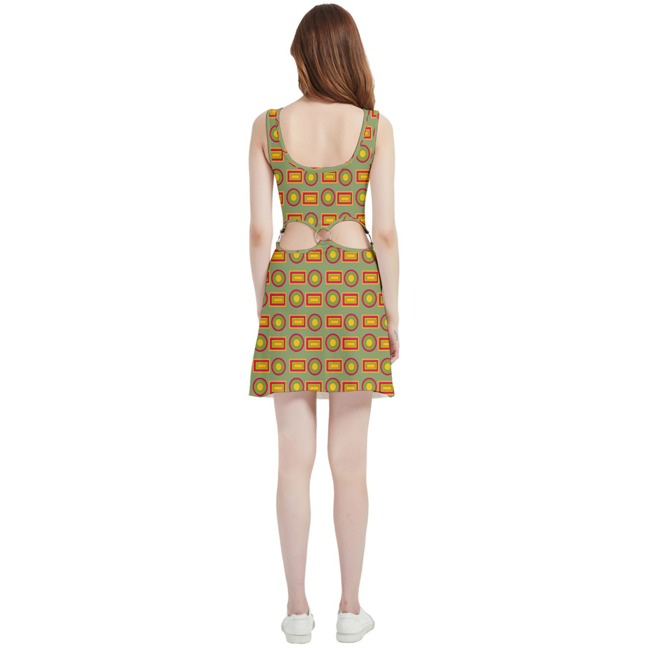 Circle Circle Dot Dot Velvet Cutout Dress