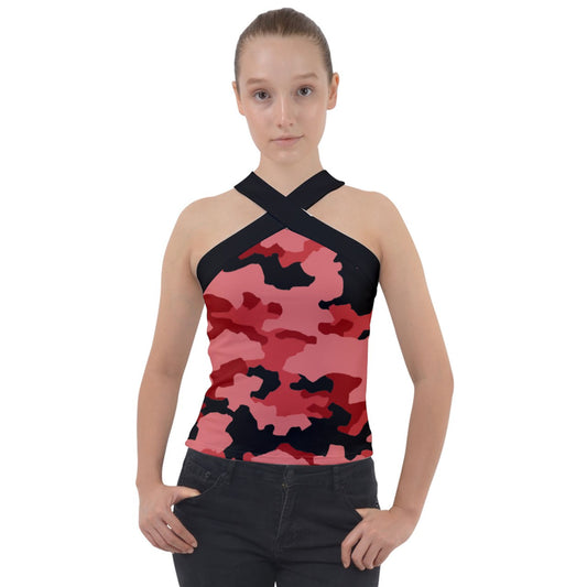 y2k Soldier Southern Cross Neck Velour Top