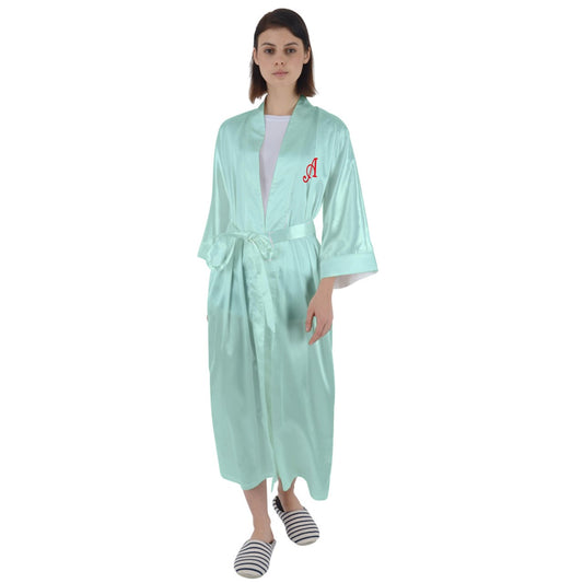 Icee Green Maxi Satin Robe