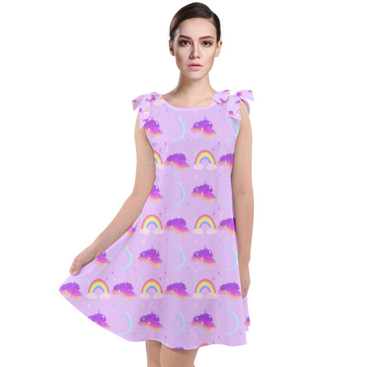 Rainbow Moon Tie Up Tunic Dress