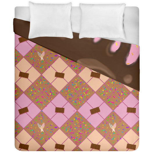 Sweet Sprinkled Argyle  Duvet Cover Double Side (California King Size)