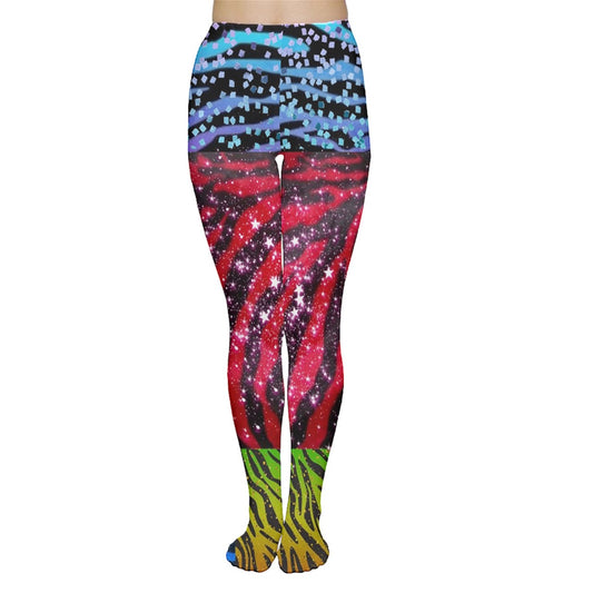 Glitter Zebra Tights
